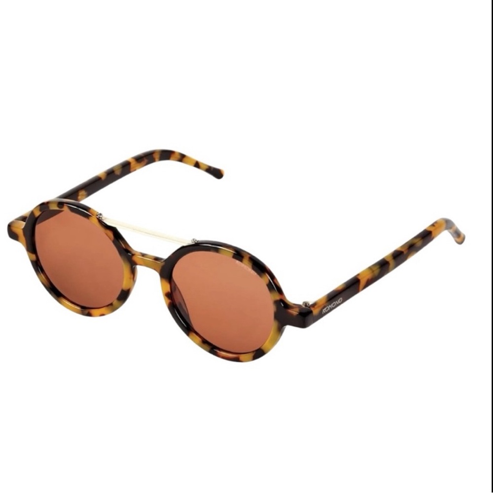 Vivien Tortoise Demi KOMONO Sunglasses 🕶 round brown gold - Picture 3 of 10